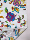 Oriental Floral Printed Silk Charmeuse - Ice / Multicolor