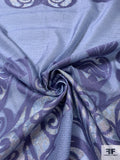 Italian Pique-Weave Novelty Organza Panel - Periwinkle / Purple / Silver