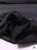 Border Pattern Design Heavy Polyester Metallic Knit - Black / Gold