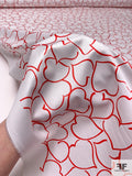 Made in Switzerland Hearts Printed Fine Cotton Sateen - Red / White