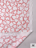 Made in Switzerland Hearts Printed Fine Cotton Sateen - Red / White