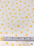 Made in Switzerland Polka Dots Printed Fine Cotton Sateen - Yellow / White