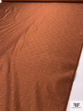 Italian Lurex Dotted Lightweight Silk Blend Taffeta - Copper Orange