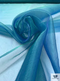 French Shimmer Iridescent Polyester Blend Organza - Ocean Blue / Green