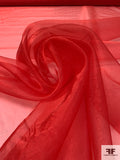 French Shimmer Iridescent Polyester Blend Organza - Red