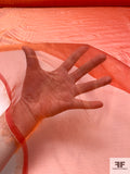 French Shimmer Iridescent Polyester Blend Organza - Hot Orange