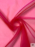French Shimmer Iridescent Polyester Blend Organza - Dark Hot Pink