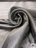 Made in Switzerland Linear Design 2-Ply Organza Lamé - Grey / Taupe / Silver