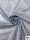 French Oval Design Holographic Jacquard Tissue Lamé - Silver / Grey