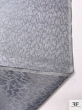 Italian Animal Pattern Metallic Jacquard Gazar - Hazy Blue Grey / Silver