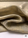 French Double-Side 2-Ply Spotted Novelty Jacquard Organza - Light Gold / Brandon Beige