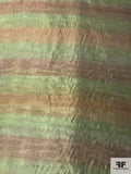 Made in Switzerland Linear Design 2-Ply  Organza - Moss Green / Brown