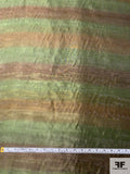 Made in Switzerland Linear Design 2-Ply  Organza - Moss Green / Brown