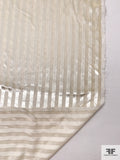 Italian Vertical Striped Metallic Panné Velvet - Luxe Ivory