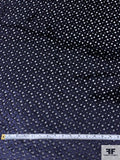 French Polka Dots Cut Panné Velvet with Lurex - Navy / Black