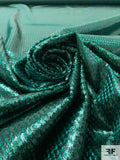 French Dotted Metallic Panné Velvet - Luxe Green / Black