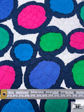 French Circles Printed Cotton Pique - Navy / Blue / Green / Fuchsia / White