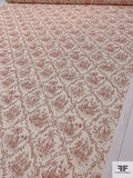Tropical Toile de Jouy Printed Cotton Canvas - Cream / Brick Red