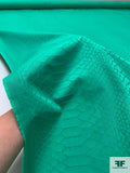 Reptile Pattern Stretch Jacquard Cotton Twill - Jade Green