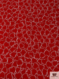Made in Switzerland Hearts Printed Stretch Cotton Twill - Red / White