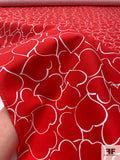 Made in Switzerland Hearts Printed Stretch Cotton Twill - Red / White