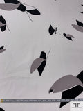 Abstract Petals Printed Coton Crepe - White / Black / Grey