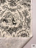 Toile de Jouy Printed Cotton-Linen Blend - Black / Ivory