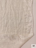 Novelty Embroidered Linen-Weave Cotton Blend - Off-White