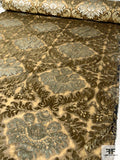 Damask Embossed Velvet - Antique Gold / Olive / Bronze