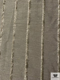 Italian Novelty Suiting with Striped Fringe Detailing - Taupe