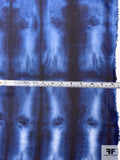 Tie-Dye Printed Rayon Chiffon-Georgette - Navy / Blue / White