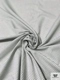 Dot Stitched Cotton Shirting - Off-White / Dark Purple