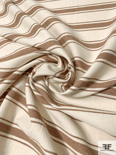 Delicate neutral beige/tan stripe muslin fabric, lightweight crepe mat –  Water Air Industry