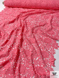 Lela Rose 3D Floral Guipure Lace - Coral-Crimson Pink