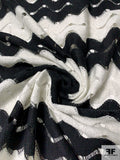 Wavy Chevron-Like Guipure Lace - Black / White