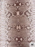 Reptile Printed Brushed Stretch Cotton Sateen with Glitter Finish - Sand / Taupe / Brown / Gold
