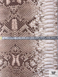 Reptile Printed Brushed Stretch Cotton Sateen with Glitter Finish - Sand / Taupe / Brown / Gold