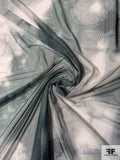 Tie-Dye Printed Stretch Netting - Dark Grey / Light Grey
