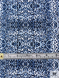 Spotted Animal Pattern Printed Stretch Cotton Twill - Blue / Black / White