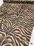 Bold Zebra Pattern Printed Silk Chiffon - Black / Nude