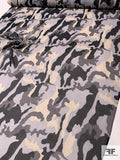 Camouflage Printed Silk Chiffon - Black / Dark Grey / Grey / Beige