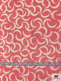 Crescents Printed Silk Chiffon - Strawberry Pink / Cream