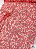 Crescents Printed Silk Chiffon - Strawberry Pink / Cream