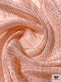 Snakeskin Printed Silk Crepe de Chine - Dusty Peach / Cream