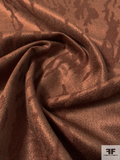 Italian Abstract Streak Embossed Stretch Velveteen - Cinnamon Brown