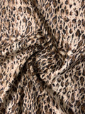 Animal Pattern Printed Cotton-Rayon Stretch Velveteen - Brown / Black / Beige