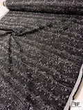Italian Basketweave Novelty Jacket Weight Tweed Suiting - Black / White