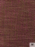 Italian Basketweave Jacket Weight Wool Tweed - Brown / Beige / Orchid / Purple Berry