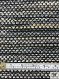Italian Loosely Yarn Woven Wool Tweed Suiting - Shades of Grey / Navy / Black / Beige