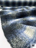 Italian Hazy Plaid Heavy Wool Knit - Navy / Blue / Grey / Off-White